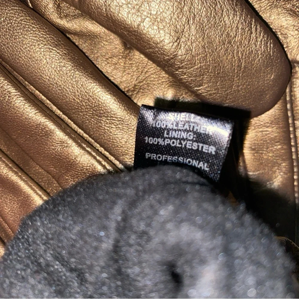 Excelled Bronze Leather Winter Fleece Lined Gloves‎ Women’s Small New